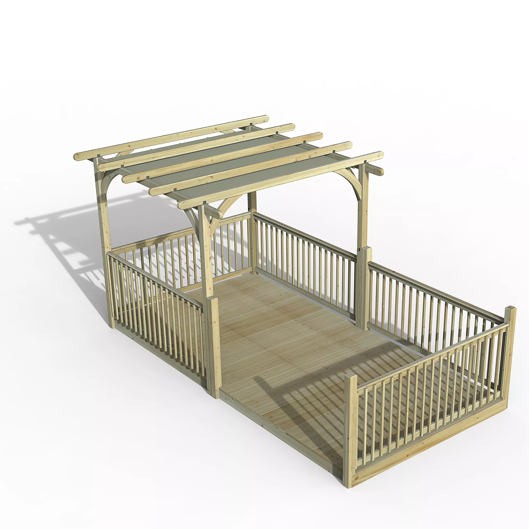 Forest Garden Grey Pergola & Decking Kit, X4 Post X5 Balustrade (H) 2.5m X (W) 5.2m - Canopy Included 3 Forest Garden Grey Pergola & Decking Kit, X4 Post X5 Balustrade (H) 2.5m X (W) 5.2m - Canopy Included