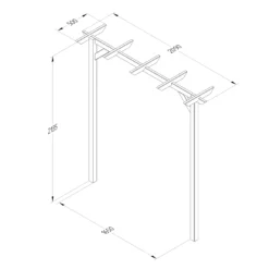 Forest Garden Hanbury Flat Top European Softwood Arch (H) 213.5cm X (W) 209cm -Outdoor Garden Shop forest garden hanbury flat top european softwood arch h 213 5cm x w 209cm5013053190128 01t