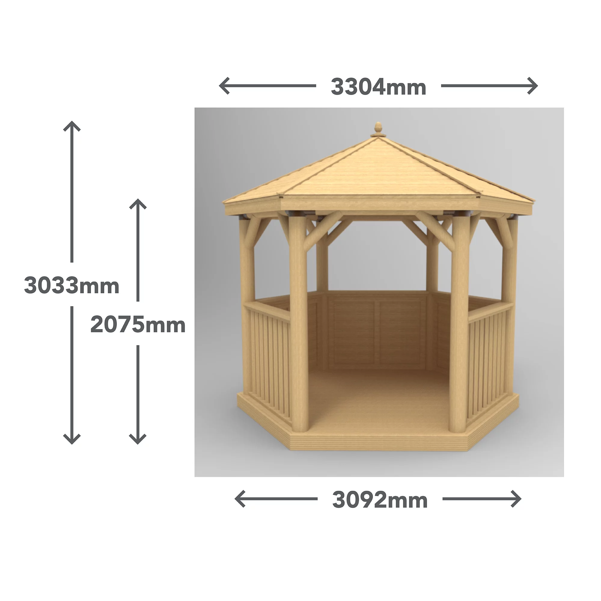 Forest Garden Hexagonal Gazebo, (W)3.3m (D)2.84m 11 Forest Garden Hexagonal Gazebo, (W)3.3m (D)2.84m - Image 9