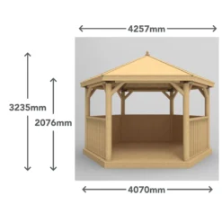 Forest Garden Hexagonal Gazebo With Cedar Roof, (W)4.26m (D)3.69m 17 Forest Garden Hexagonal Gazebo With Cedar Roof, (W)4.26m (D)3.69m -Outdoor Garden Shop forest garden hexagonal gazebo with cedar roof w 4 26m d 3 69m5013053163405 01t