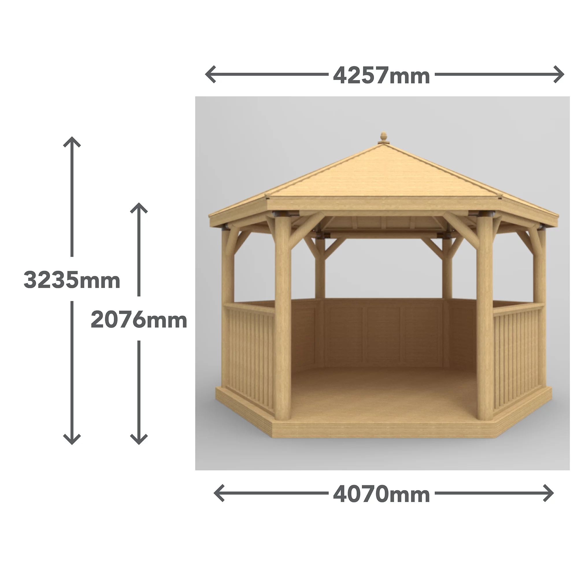 Forest Garden Hexagonal Gazebo With Cedar Roof, (W)4.26m (D)3.69m 10 Forest Garden Hexagonal Gazebo With Cedar Roof, (W)4.26m (D)3.69m - Image 8