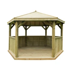 Forest Garden Hexagonal Gazebo With Timber Roof, (W)4.26m (D)3.69m 19 Forest Garden Hexagonal Gazebo With Timber Roof, (W)4.26m (D)3.69m -Outdoor Garden Shop forest garden hexagonal gazebo with timber roof w 4 26m d 3 69m5013053163412 02c bq