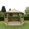 Forest Garden Hexagonal Gazebo With Timber Roof, (W)4.9m (D)4.24m -Outdoor Garden Shop forest garden hexagonal gazebo with timber roof w 4 9m d 4 24m5013053163443 01i