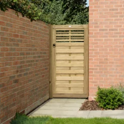 Forest Garden Kyoto Wood Slatted Gate, (H)1.8m (W)0.9m -Outdoor Garden Shop forest garden kyoto wood slatted gate h 1 8m w 0 9m5013053145944 03i bq
