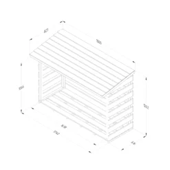Forest Garden Large Timber 6x3 Ft Pent Log Store -Outdoor Garden Shop forest garden large timber 6x3 ft pent log store5013053189924 01t