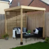 Forest Garden Modular Square Pergola, (H)2045mm (W)1970mm With 1 Pair Of Screens -Outdoor Garden Shop forest garden modular square pergola h 2045mm w 1970mm with 1 pair of screens5013053183151 01i