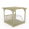 Forest Garden Natural Pergola & Decking Kit, X4 Post X1 Balustrade (H) 2.5m X (W) 3m -Outdoor Garden Shop forest garden natural pergola decking kit x4 post x1 balustrade h 2 5m x w 3m5013053192351 01c