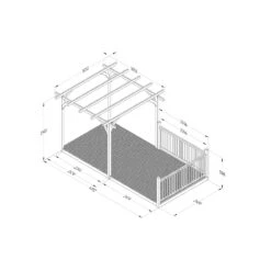 Forest Garden Natural Pergola & Decking Kit, X4 Post X2 Balustrade (H) 2.5m X (W) 5.2m -Outdoor Garden Shop forest garden natural pergola decking kit x4 post x2 balustrade h 2 5m x w 5 2m5013053192474 01t