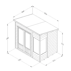 Forest Garden Oakley 7x5 Pent Overlap Solid Wood Summer House With Double Door -Outdoor Garden Shop forest garden oakley 7x5 pent overlap solid wood summer house with double door5013053188507 01t bq