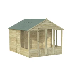 Forest Garden Oakley 8x10 Apex Overlap Solid Wood Summer House With Double Door (Base Included) - Assembly Service Included -Outdoor Garden Shop forest garden oakley 8x10 apex overlap solid wood summer house with double door base included assembly service included5013053188804 01c bq