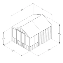 Forest Garden Oakley 8x10 Apex Overlap Solid Wood Summer House With Double Door (Base Included) - Assembly Service Included -Outdoor Garden Shop forest garden oakley 8x10 apex overlap solid wood summer house with double door base included assembly service included5013053188804 01t bq