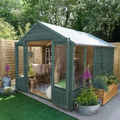 Forest Garden Oakley 8x10 Apex Overlap Solid Wood Summer House With Double Door (Base Included) - Assembly Service Included -Outdoor Garden Shop forest garden oakley 8x10 apex overlap solid wood summer house with double door base included assembly service included5013053188804 02i bq