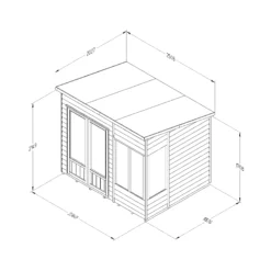Forest Garden Oakley 8x6 Pent Overlap Solid Wood Summer House With Double Door -Outdoor Garden Shop forest garden oakley 8x6 pent overlap solid wood summer house with double door5013053188606 01t bq
