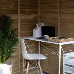 Forest Garden Oakley 8x6 Pent Overlap Solid Wood Summer House With Double Door -Outdoor Garden Shop forest garden oakley 8x6 pent overlap solid wood summer house with double door5013053188606 36c bq