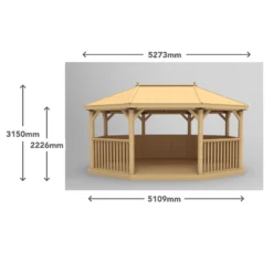 Forest Garden Premium Octagonal Gazebo, (W)5.27m (D)3.78m -Outdoor Garden Shop forest garden premium octagonal gazebo w 5 27m d 3 78m5013053163467 01t