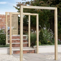 Forest Garden Sleeper European Softwood Arch (H) 240cm X (W) 160cm Set Of 3 -Outdoor Garden Shop forest garden sleeper european softwood arch h 240cm x w 160cm set of 35013053190081 02i