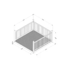 Forest Garden Softwood Decking Kit, X3 Balustrade (L) 1.31m X (W) 2.46m -Outdoor Garden Shop forest garden softwood decking kit x3 balustrade l 1 31m x w 2 46m5013053192337 01t