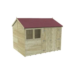 Forest Garden Timberdale 10x8 Ft Reverse Apex Tongue & Groove Wooden 2 Door Shed With Floor -Outdoor Garden Shop forest garden timberdale 10x8 ft reverse apex tongue groove wooden 2 door shed with floor5013053189016 01c bq
