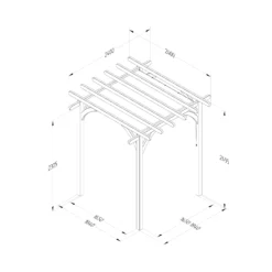 Forest Garden Ultima Cream Pergola & Decking Kit, X4 Post (H) 2.4m X (W) 2.4m - Canopy Included -Outdoor Garden Shop forest garden ultima cream pergola decking kit x4 post h 2 4m x w 2 4m canopy included5013053192252 01t