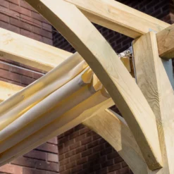 Forest Garden Ultima Cream Pergola & Decking Kit, X4 Post (H) 2.4m X (W) 2.4m - Canopy Included -Outdoor Garden Shop forest garden ultima cream pergola decking kit x4 post h 2 4m x w 2 4m canopy included5013053192252 04i