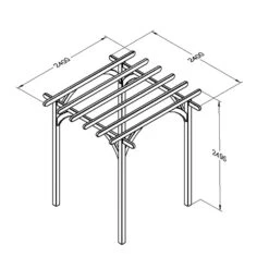 Forest Garden Ultima Square Pergola, (H)2450mm (W)2400mm -Outdoor Garden Shop forest garden ultima square pergola h 2450mm w 2400mm5013053183755 01t bq