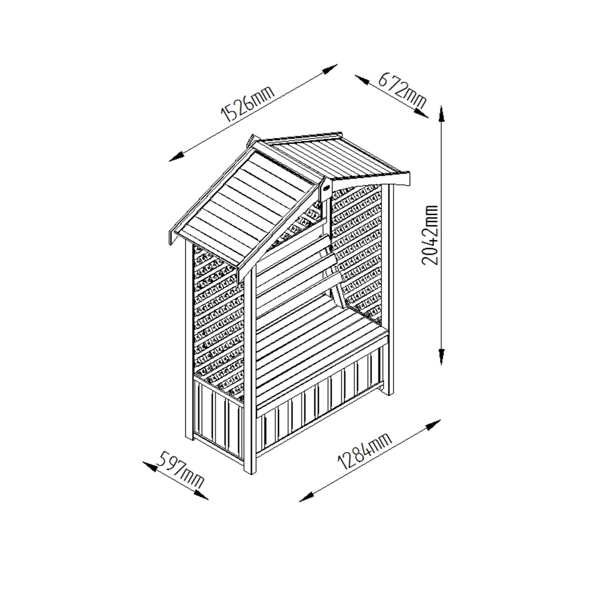 Forest Lyon Lattice Arbour, (H)2000mm (W)1560mm (D)670mm - Assembly Required 8 Forest Lyon Lattice Arbour, (H)2000mm (W)1560mm (D)670mm - Assembly Required - Image 6