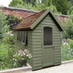 Forest Retreat 8x5 Apex Pressure Treated Overlap Green Shed With Floor - Assembly Service Included