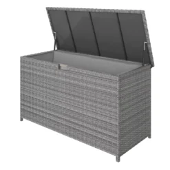 GoodHome Hamilton Steeple Grey Rattan Effect Storage Box (W) 125cm X (D) 55cm 20 GoodHome Hamilton Steeple Grey Rattan Effect Storage Box (W) 125cm X (D) 55cm -Outdoor Garden Shop goodhome hamilton steeple grey rattan effect storage box w 125cm x d 55cm5059340677392 21c