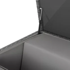 GoodHome Hamilton Steeple Grey Rattan Effect Storage Box (W) 180cm X (D) 65cm -Outdoor Garden Shop goodhome hamilton steeple grey rattan effect storage box w 180cm x d 65cm5059340677415 38c