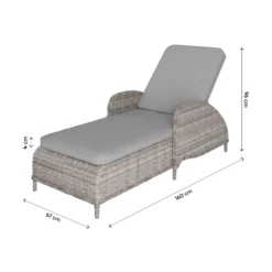 GoodHome Hamilton Steeple Grey Rattan Effect Sun Lounger -Outdoor Garden Shop goodhome hamilton steeple grey rattan effect sun lounger5059340676159 02t