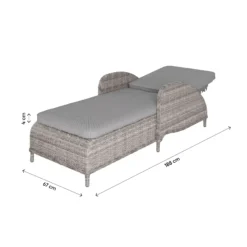 GoodHome Hamilton Steeple Grey Rattan Effect Sun Lounger -Outdoor Garden Shop goodhome hamilton steeple grey rattan effect sun lounger5059340676159 03t