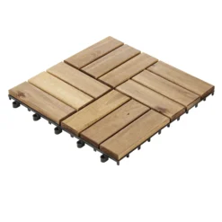 GoodHome Lempa Brown Acacia Clippable Deck Tile (L)0.3m (W)300mm (T)24mm, Pack Of 4 -Outdoor Garden Shop goodhome lempa brown acacia clippable deck tile l 0 3m w 300mm t 24mm pack of 45059340066035 01c bq