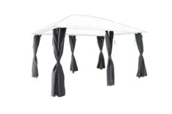 GoodHome Shamal Steel Grey Rectangular Side Curtain, (W)3.98m (D)3.98m - Assembly Required