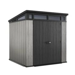 Keter Artisan 7x7 Ft Pent Tongue & Groove Grey Plastic Shed With Floor -Outdoor Garden Shop keter artisan 7x7 ft pent tongue groove grey plastic shed with floor7290106933989 01c bq