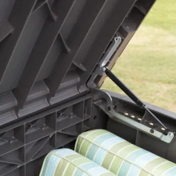 Keter Borneo Rattan Effect Plastic Garden Storage Box -Outdoor Garden Shop keter borneo rattan effect plastic garden storage box7290103669065 02bq