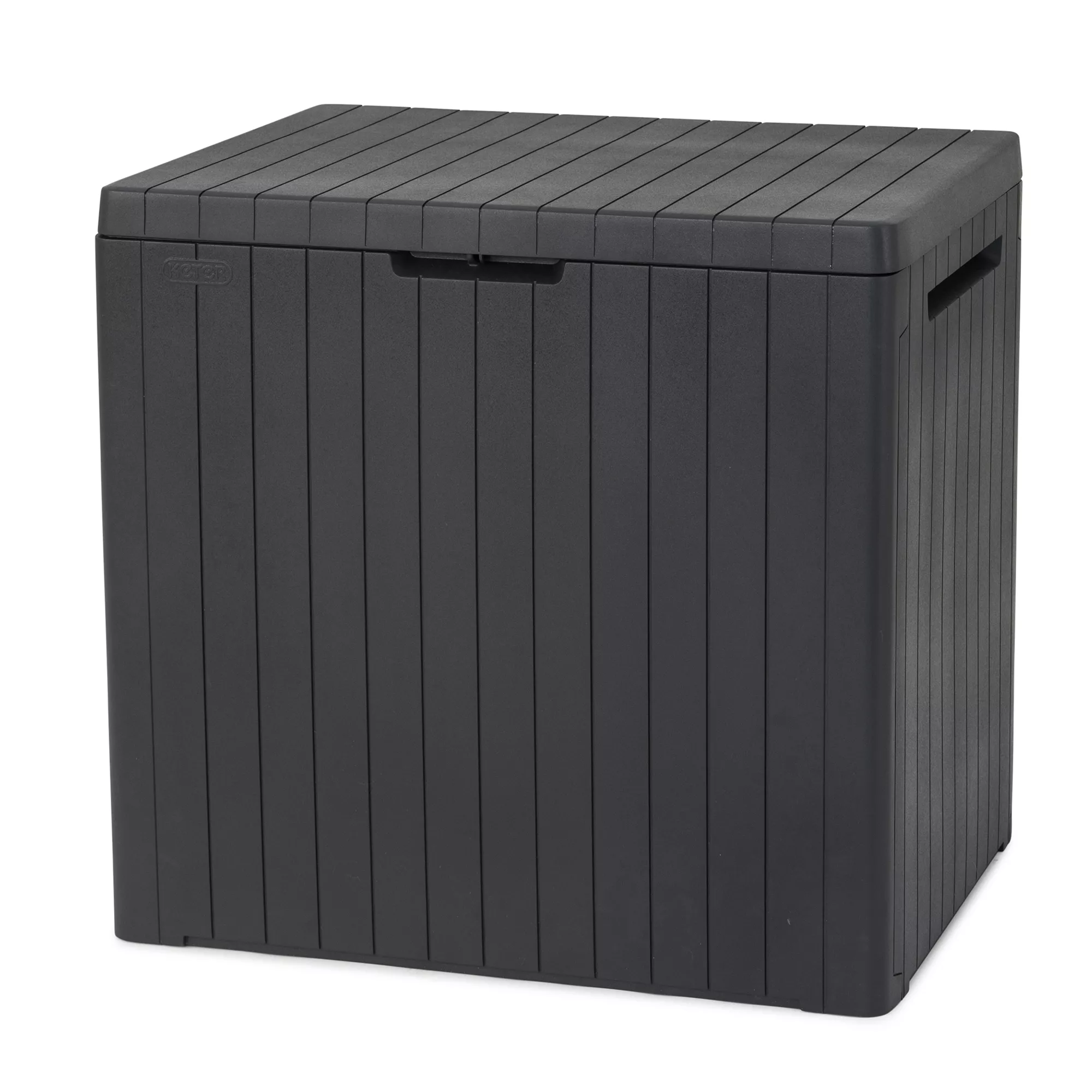 Keter City Box Graphite Wood Effect Flat Garden Storage 113L 3 Keter City Box Graphite Wood Effect Flat Garden Storage 113L