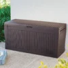 Keter Comfy Wood Effect Plastic Garden Storage Box 270L -Outdoor Garden Shop keter comfy wood effect plastic garden storage box 270l7290106930179 04bq