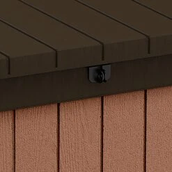 Keter Darwin Wood Effect 5x2 Garden Storage Bench Box 570L -Outdoor Garden Shop keter darwin wood effect 5x2 garden storage bench box 570l7290112636263 36c bq