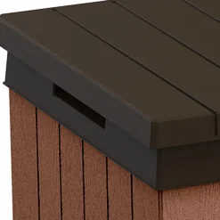 Keter Darwin Wood Effect 5x2 Garden Storage Bench Box 570L -Outdoor Garden Shop keter darwin wood effect 5x2 garden storage bench box 570l7290112636263 37c bq