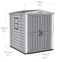 Keter Factor 6x6 Apex Beige Plastic Shed With Floor -Outdoor Garden Shop keter factor 6x6 apex beige plastic shed with floor7290103664930 01t
