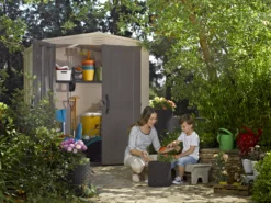 Keter Factor 6x6 Apex Beige Plastic Shed With Floor -Outdoor Garden Shop keter factor 6x6 apex beige plastic shed with floor7290103664930 04i