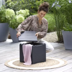 Keter Graphite 38.1L Small Plastic Storage Box & Lid -Outdoor Garden Shop keter graphite 38 1l small plastic storage box lid8711245155517 01i