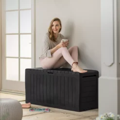 Keter Marvel Plus Grey Plastic 4x1 Garden Storage Box 270L -Outdoor Garden Shop keter marvel plus grey plastic 4x1 garden storage box 270l7290112637802 04i