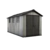 Keter Oakland 7515 Tongue & Groove Grey Plastic 2 Door 6 Windows Shed (Base Included)