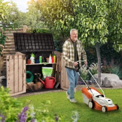 Keter Store It Out Midi Wood Effect Garden Storage Box -Outdoor Garden Shop keter store it out midi wood effect garden storage box7290112634276 02i bq