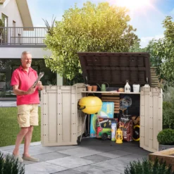 Keter Store It Out Midi Wood Effect Garden Storage Box -Outdoor Garden Shop keter store it out midi wood effect garden storage box7290112634276 04i bq