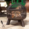 La Hacienda Alexis Steel Firepit -Outdoor Garden Shop la hacienda alexis steel firepit5055025581688 02i bq