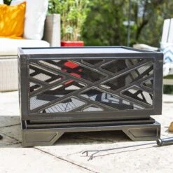 La Hacienda Brooklyn Steel Firepit -Outdoor Garden Shop la hacienda brooklyn steel firepit5055025582364 01i BQ