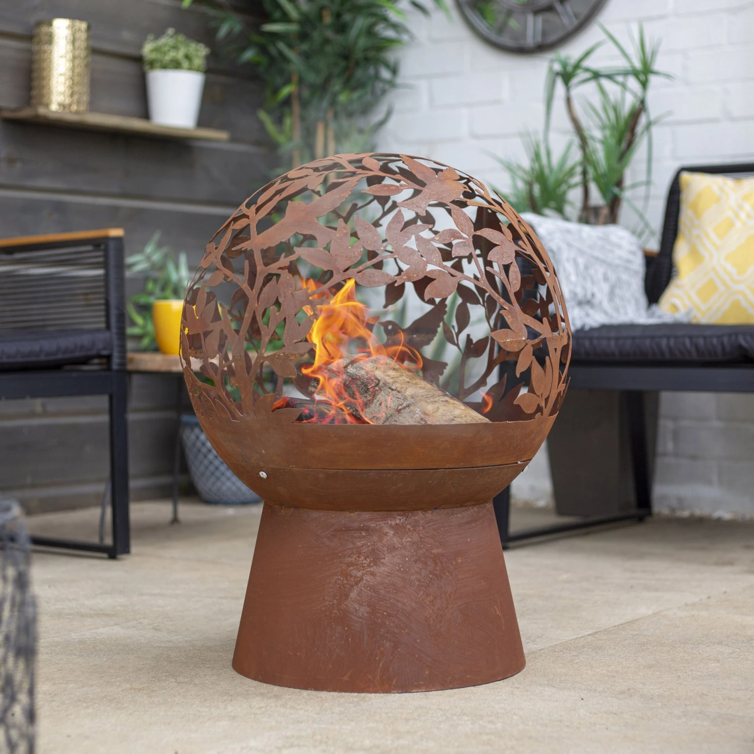 La Hacienda Globe Steel Firepit 3 La Hacienda Globe Steel Firepit