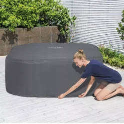 Lay-Z-Spa Grey Square Hot Tub Cover -Outdoor Garden Shop lay z spa grey square hot tub cover6941607321287 03i
